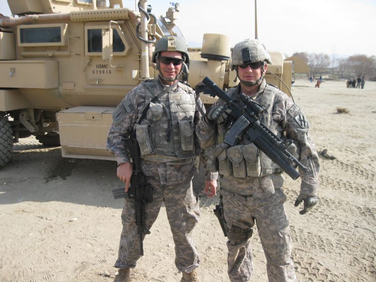 Sgt. Pike with fellow soldier in Afghanistan
